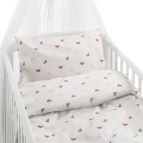 Bäddset Spjälsäng - Hjärtrud beige