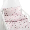 Bäddset Spjälsäng - Hjärtrud rosa