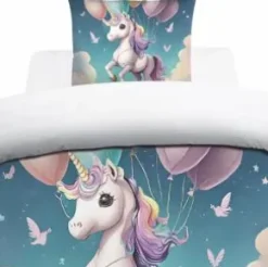 Bäddset - Unicorn bland molnen