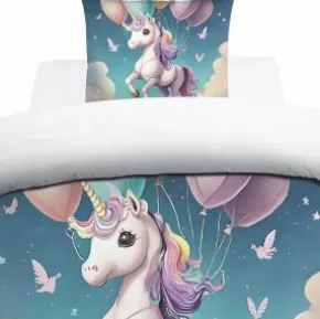 Bäddset - Unicorn bland molnen