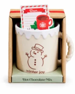 Beige julmugg med varm chokladmix