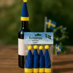 Buteljtopp Sverige 4-pack blå/gul