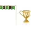 Cake topper i 2-pack pokal fotbollsbanner