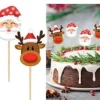 Cake toppers i 12-pack - Jul (Tomte och ren)