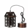 Fönsterlampa hus - antik brun