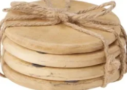 Glasunderlägg i trä 4-pack