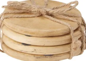 Glasunderlägg i trä 4-pack