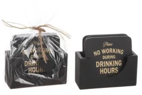 Glasunderlägg - NO WORKING DURING DRINKING