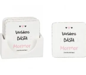 Glasunderlägg - Världens bästa Mormor (rosa)