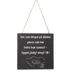 Hängande skylt - Den som ringer...