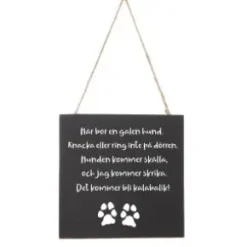 Hängande skylt - Galen hund kalabalik!