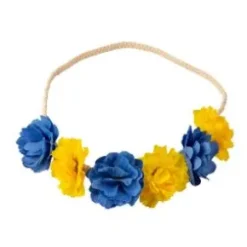 Hårband - Blommor (Blå/gul)