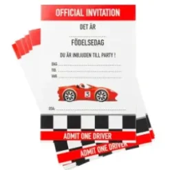 Inbjudningskort i 8-pack - Racing