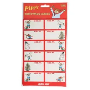 Juletiketter - Pippi Långstrump
