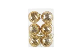 Julgranshänge - Discokulor 6-pack (Guld)