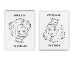 Kylskåpsmagnet - före/efter 6 öl