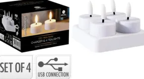 Laddbara värmeljus 4-pack