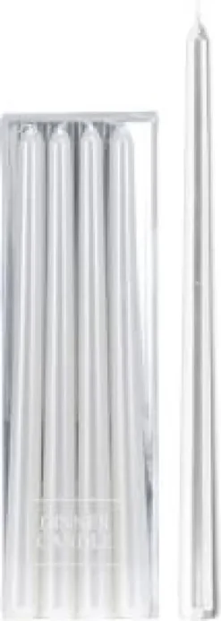 Ljus i metallic 4-pack 30 cm (pärlemo)