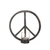 Ljuslykta i hamrad plåt "Peace" (Rund)