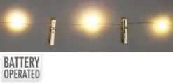 Ljusslinga klädnypor 10-LED (Guld)