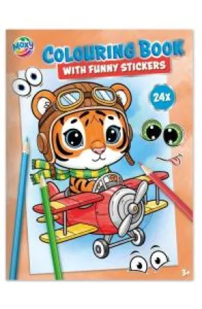 Målarbok med klistermärken Tiger