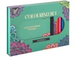 Målarset med bok & pennor "Mandala"
