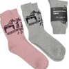 Mönstrad ullsocka - Dalarna Rosa 40/42