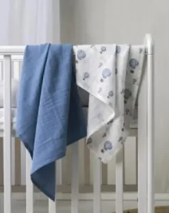 Muslinwrap Luftballong Blå 2st