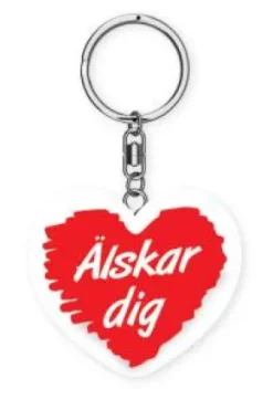 Nyckelring i trä Älskar Dig