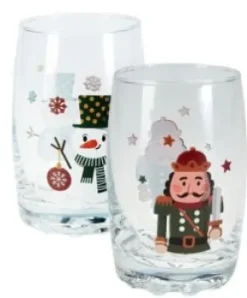 2-pack glas (snögubbe/nötknäppare)