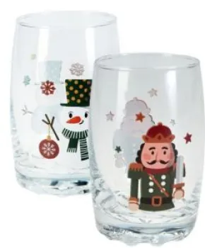 2-pack glas (snögubbe/nötknäppare)