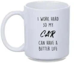 Porslinsmugg - I work hard...