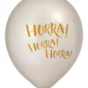 Pärlemovita ballonger i 6-pack - HURRA!