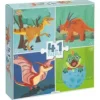 Pussel 4-i-1 Dinosauriemotiv