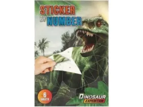 Pysselbok Sticker by number - Dinosaurie