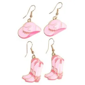 Örhängen 2-pack - Rosa Cowboy