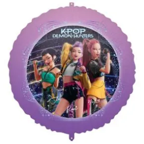 Rund folieballong KPop Demon Hunters
