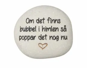 Sten med text "Bubbel"