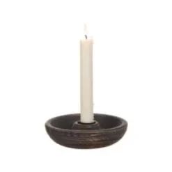 Svarvad ljusstake för kronljus 14 cm (Mörk)