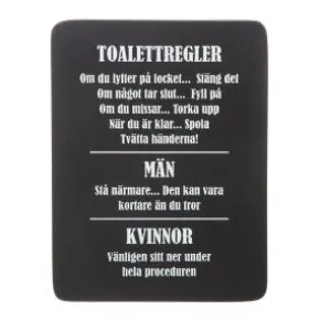 Tavla - Toalettregler för män vs kvinnor