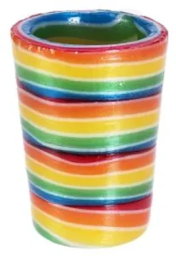Ätbart shotglas "Rainbow"