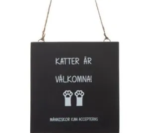 Trätavla - Katter är välkomna