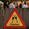 Varningsskylt - fyllefest