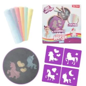 Vägkritor med stenciler - Unicorn